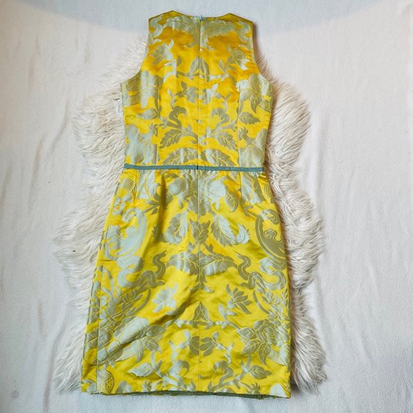 Normandy Monroe Womens Yellow Floral Sleeveless Crewneck Sheath Dress Size 4 - Picture 2 of 8